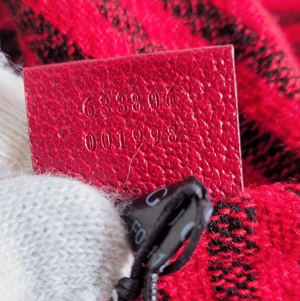 Authentic Gucci cauliflower embroidered houndstooth and stripe Wool tote bag - Picture 8 of 16